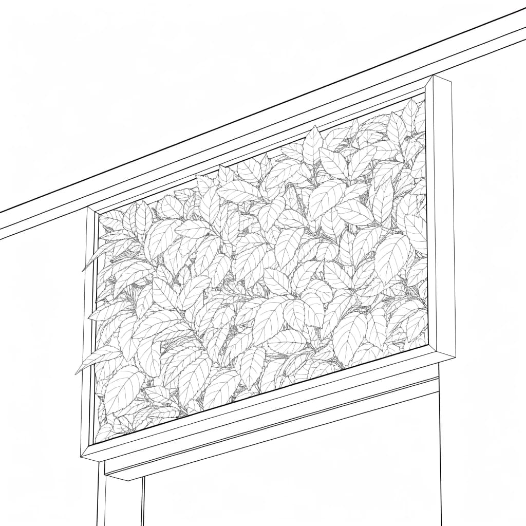 Dekorativní zelený panel v interiéru